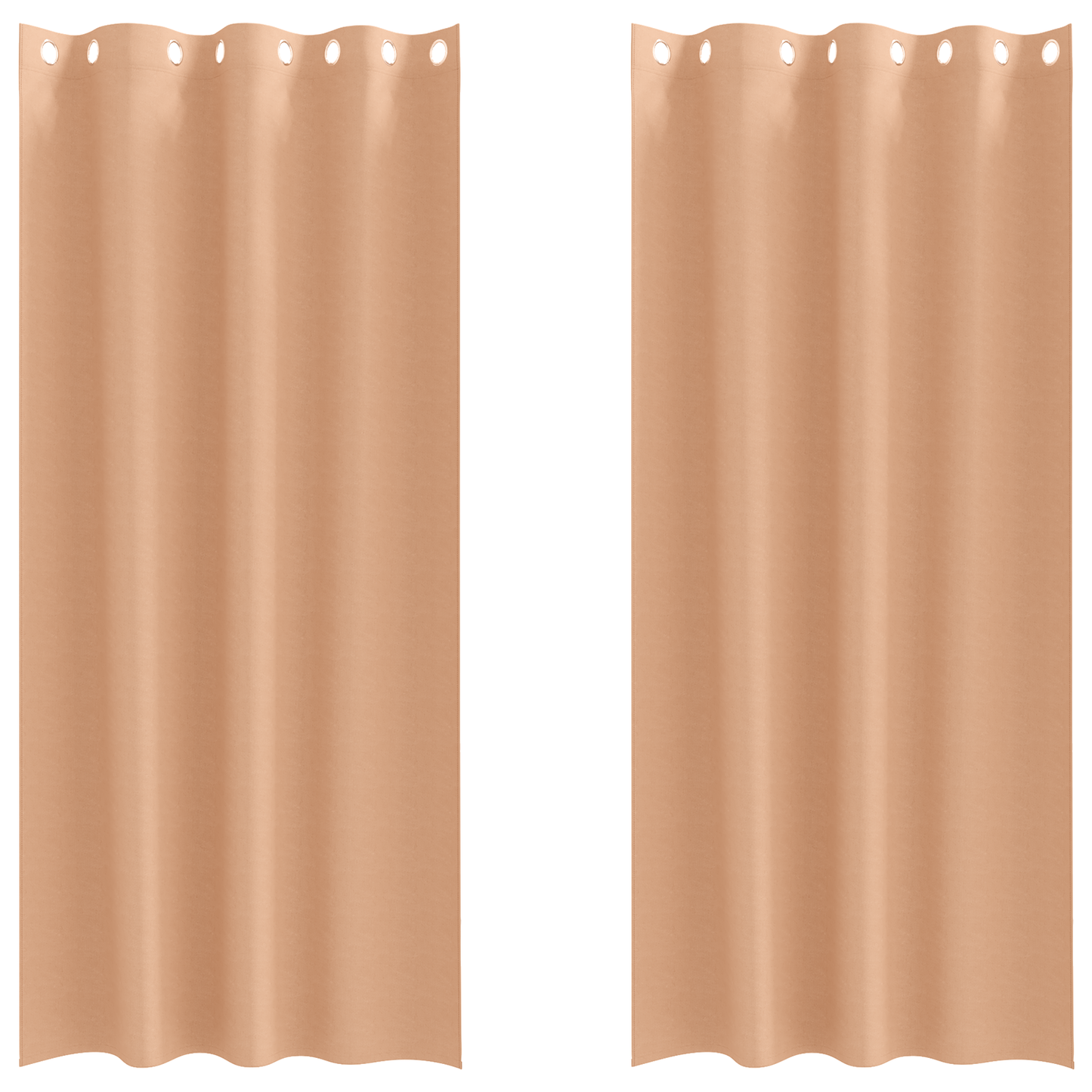 Mørkleggende Gardiner med Ringer 2 pcs Lys Brun 245 x 140 cm