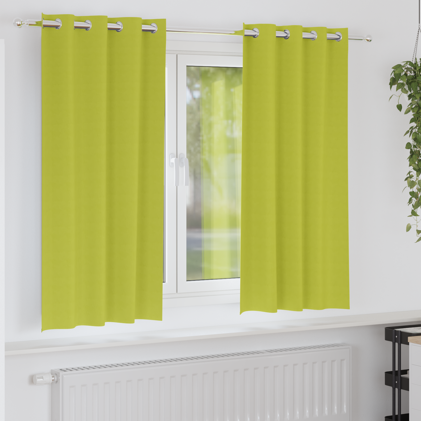 Mørkleggende Gardiner med Ringer 2 pcs grønn 175 x 140 cm