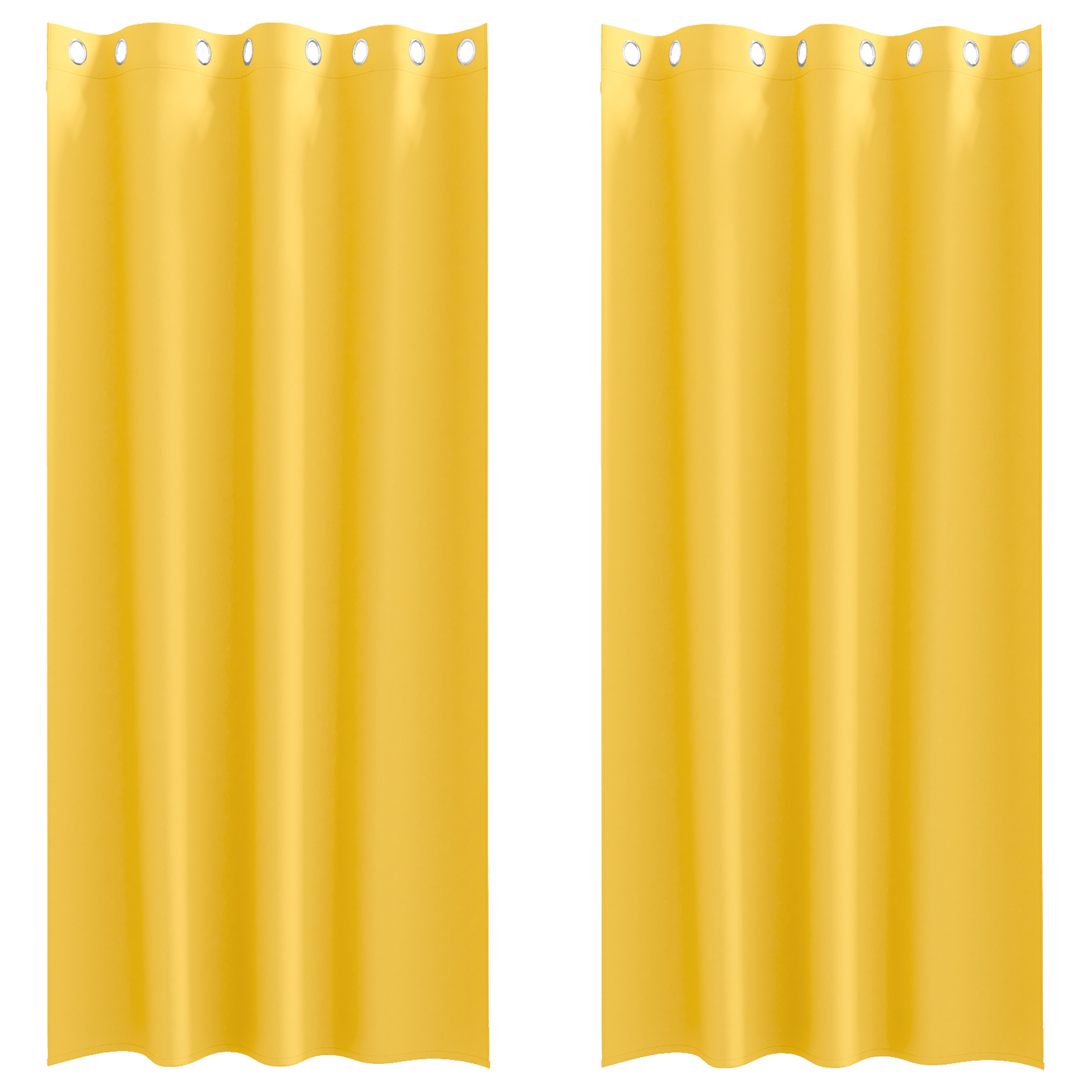 Mørkleggende Gardiner med Ringer 2 pcs Sennepsgul 245 x 140 cm