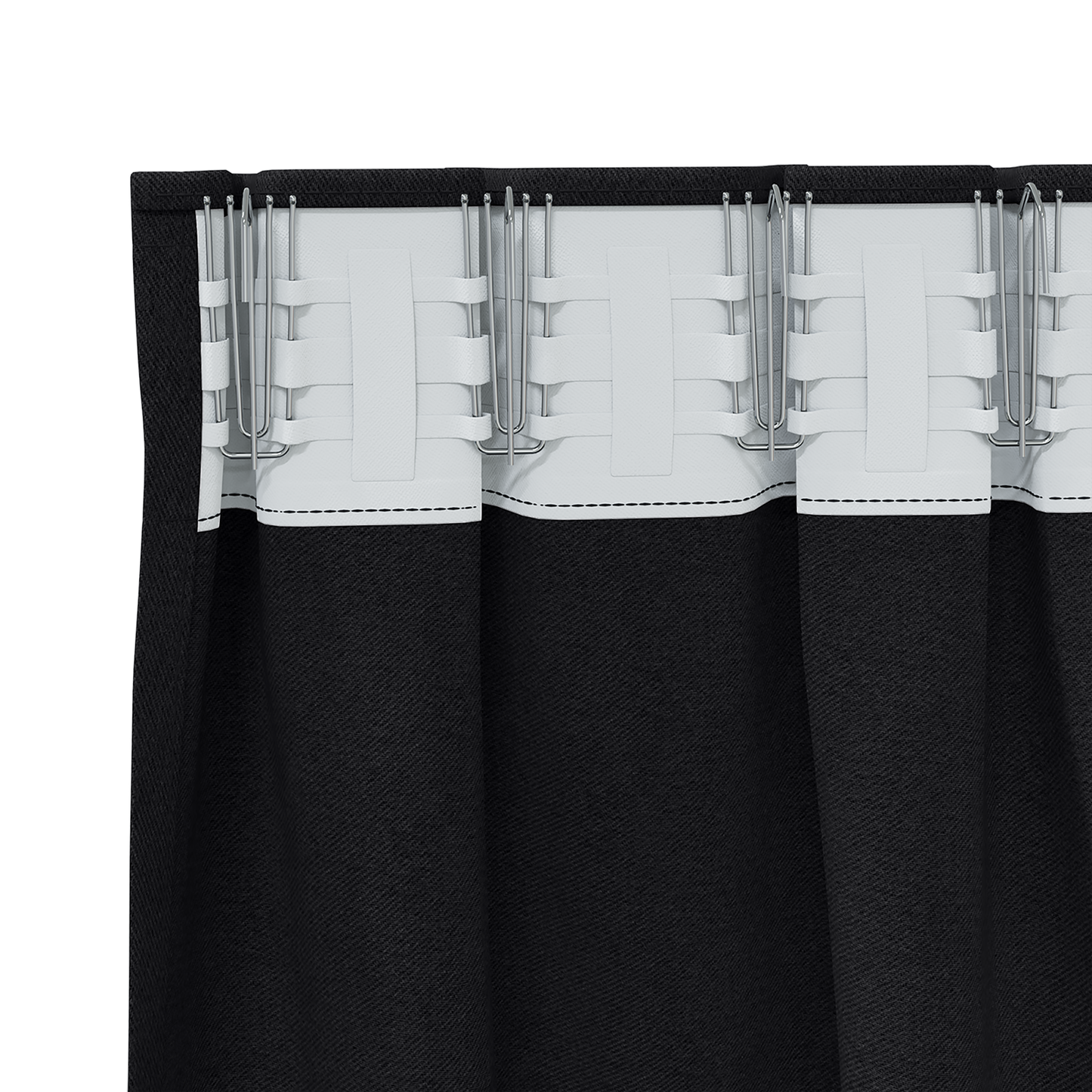 Mørkleggende Gardiner med Ringer 2 pcs Svart 260 x 140 cm