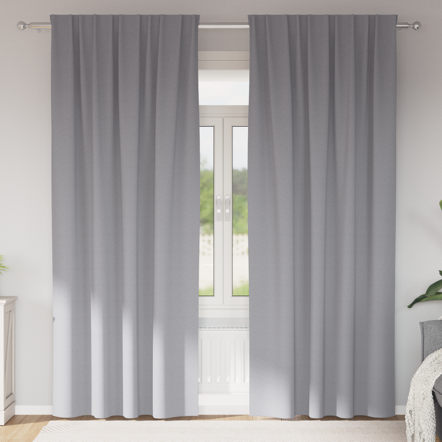 Mørkleggende Gardiner med Ringer 2 pcs Lysegrå 260 x 140 cm
