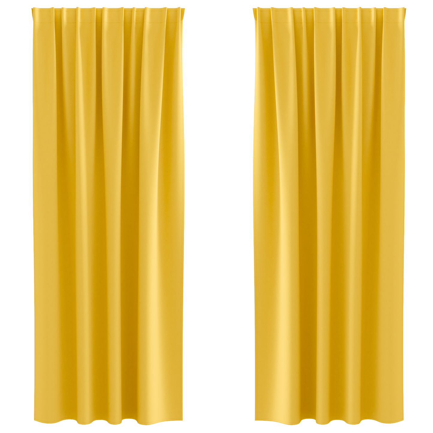 Mørkleggende Gardiner med Ringer 2 pcs Sennepsgul 225 x 140 cm