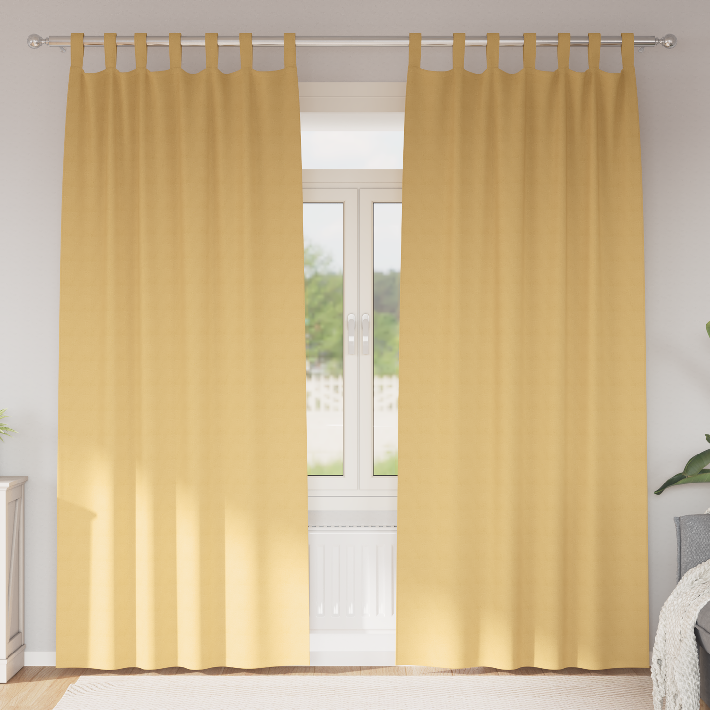 Mørkleggende Gardiner med Ringer 2 pcs Beige 260 x 140 cm