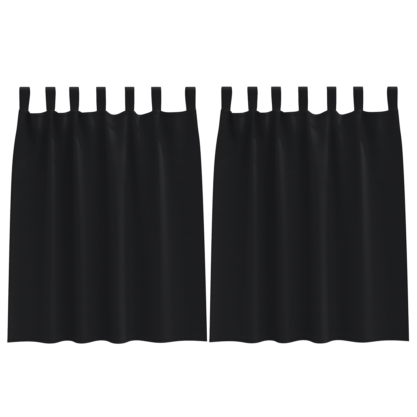 Mørkleggende Gardiner med Ringer 2 pcs Svart 140 x 140 cm
