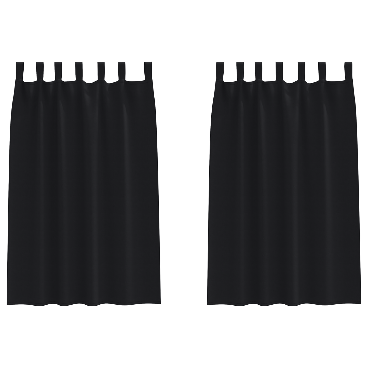 Mørkleggende Gardiner med Ringer 2 pcs Svart 175 x 140 cm