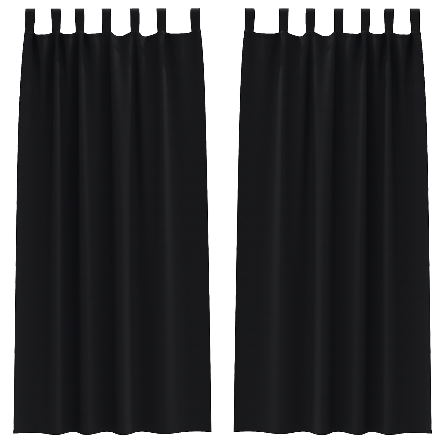 Mørkleggende Gardiner med Ringer 2 pcs Svart 225 x 140 cm
