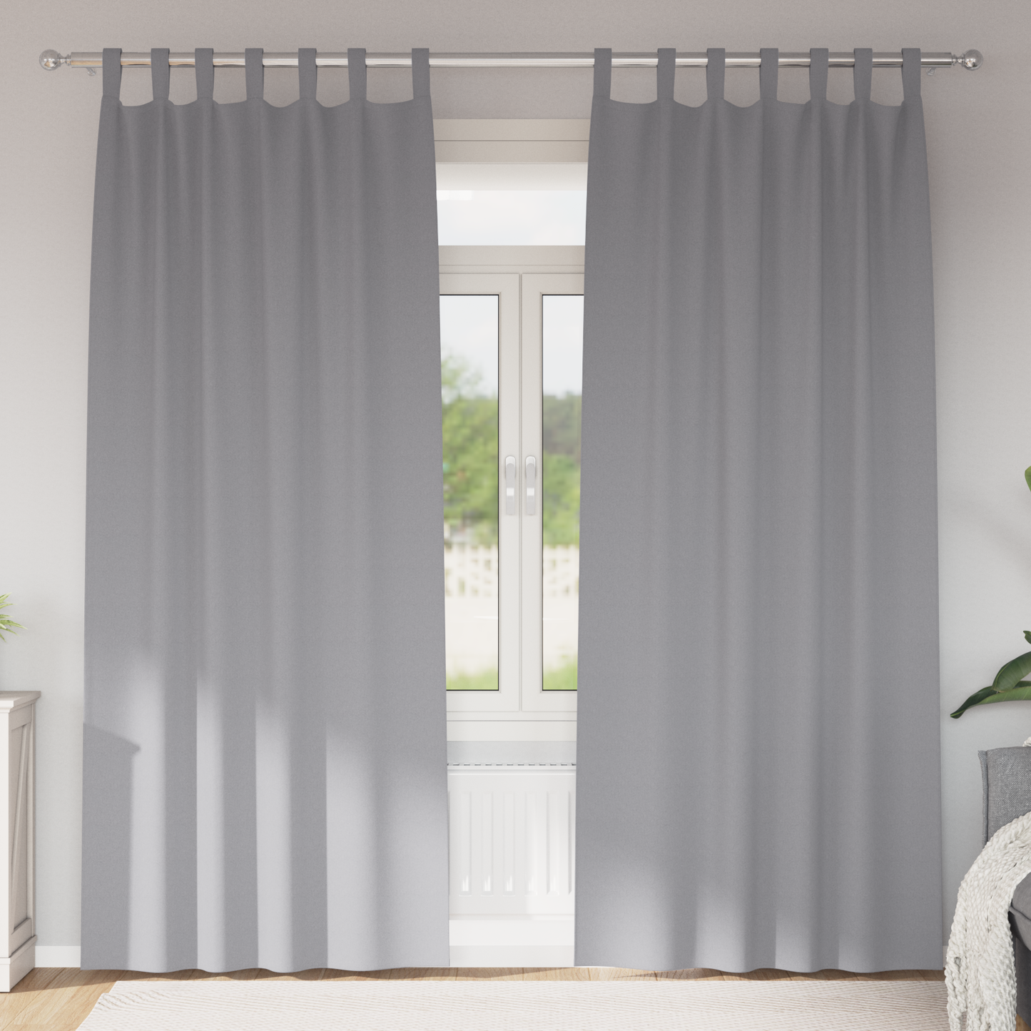 Mørkleggende Gardiner med Ringer 2 pcs Lysegrå 260 x 140 cm