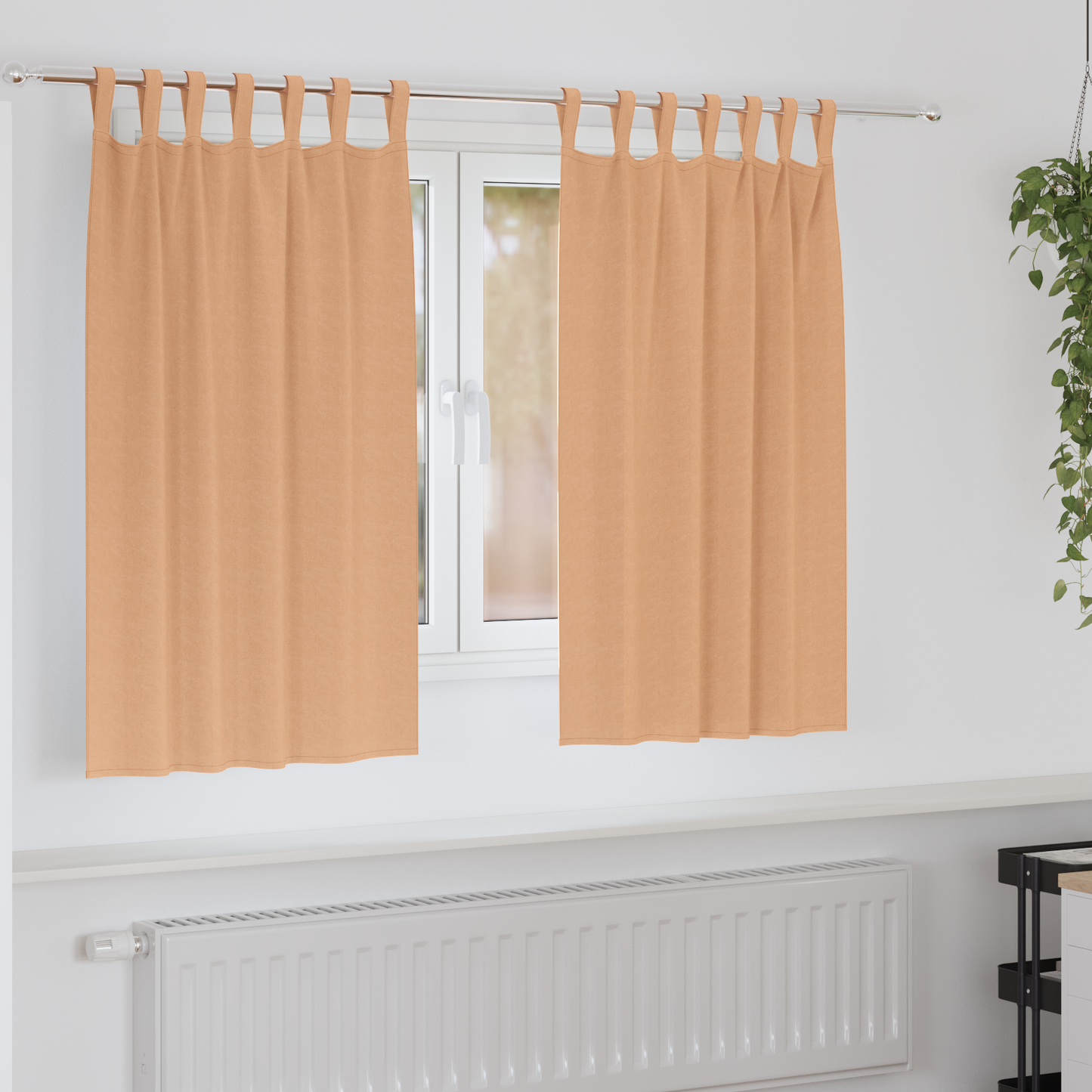 Mørkleggende Gardiner med Ringer 2 pcs Lys Brun 140 x 140 cm