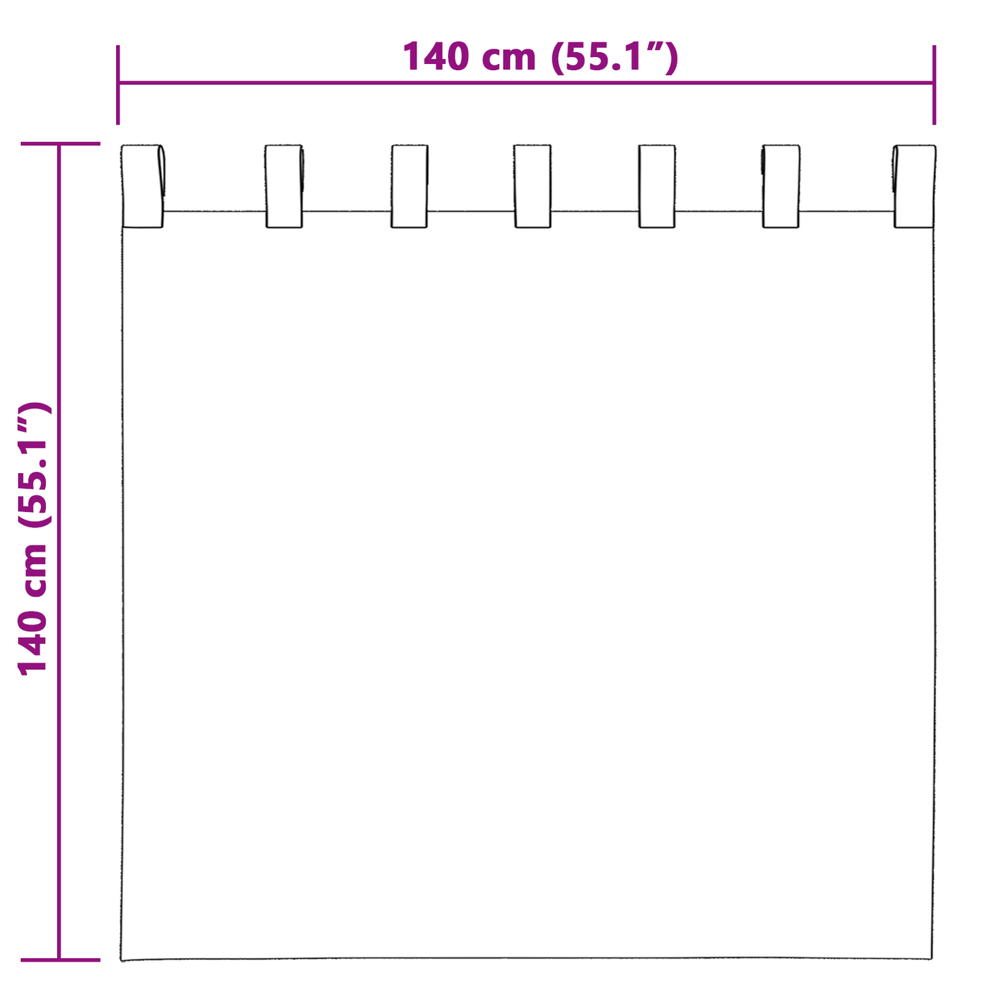 Mørkleggende Gardiner med Ringer 2 pcs Lys Brun 140 x 140 cm