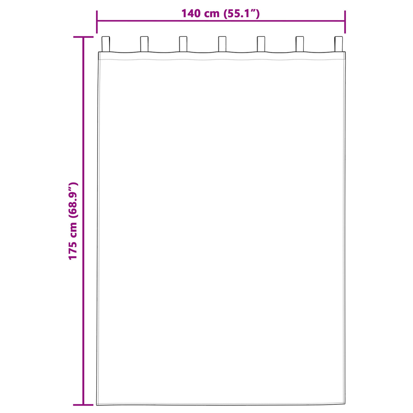 Mørkleggende Gardiner med Ringer 2 pcs Lys Brun 175 x 140 cm