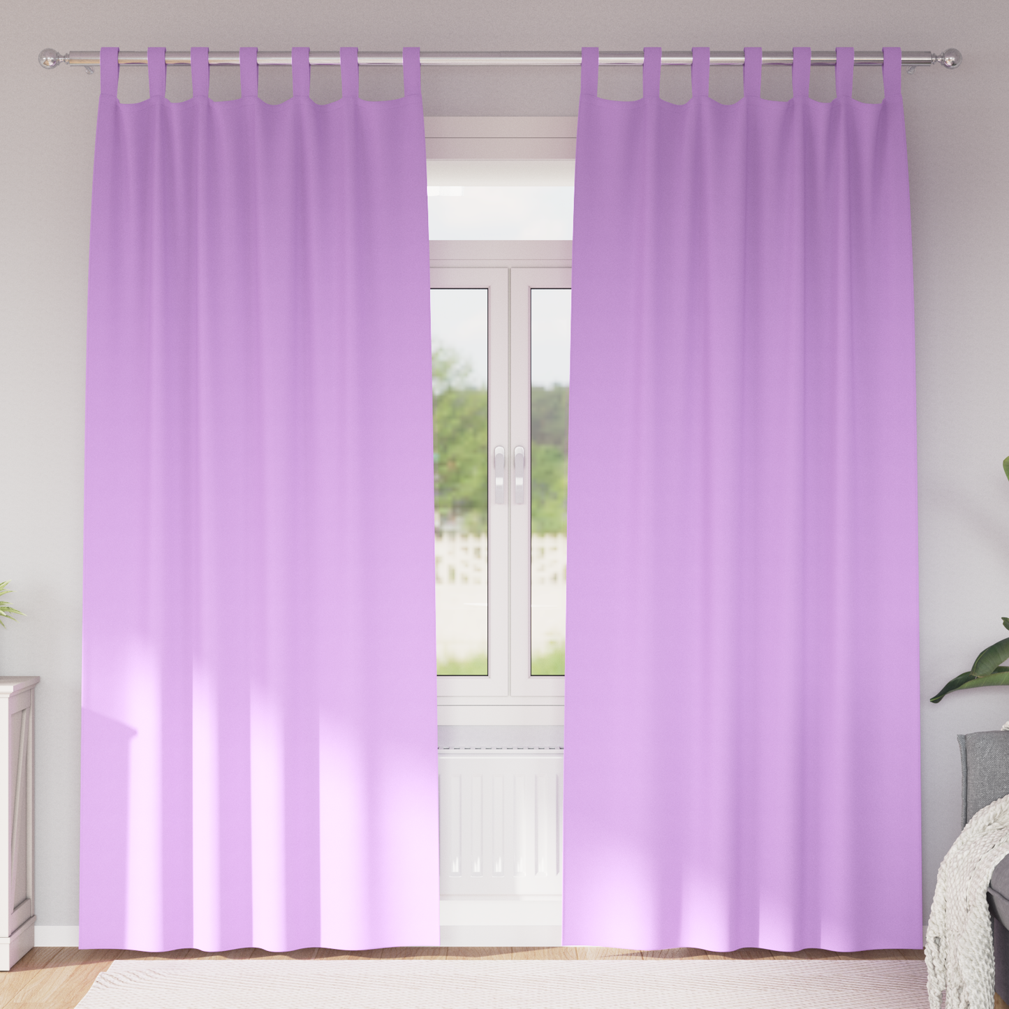 Mørkleggende Gardiner med Ringer 2 pcs Lilla 260 x 140 cm