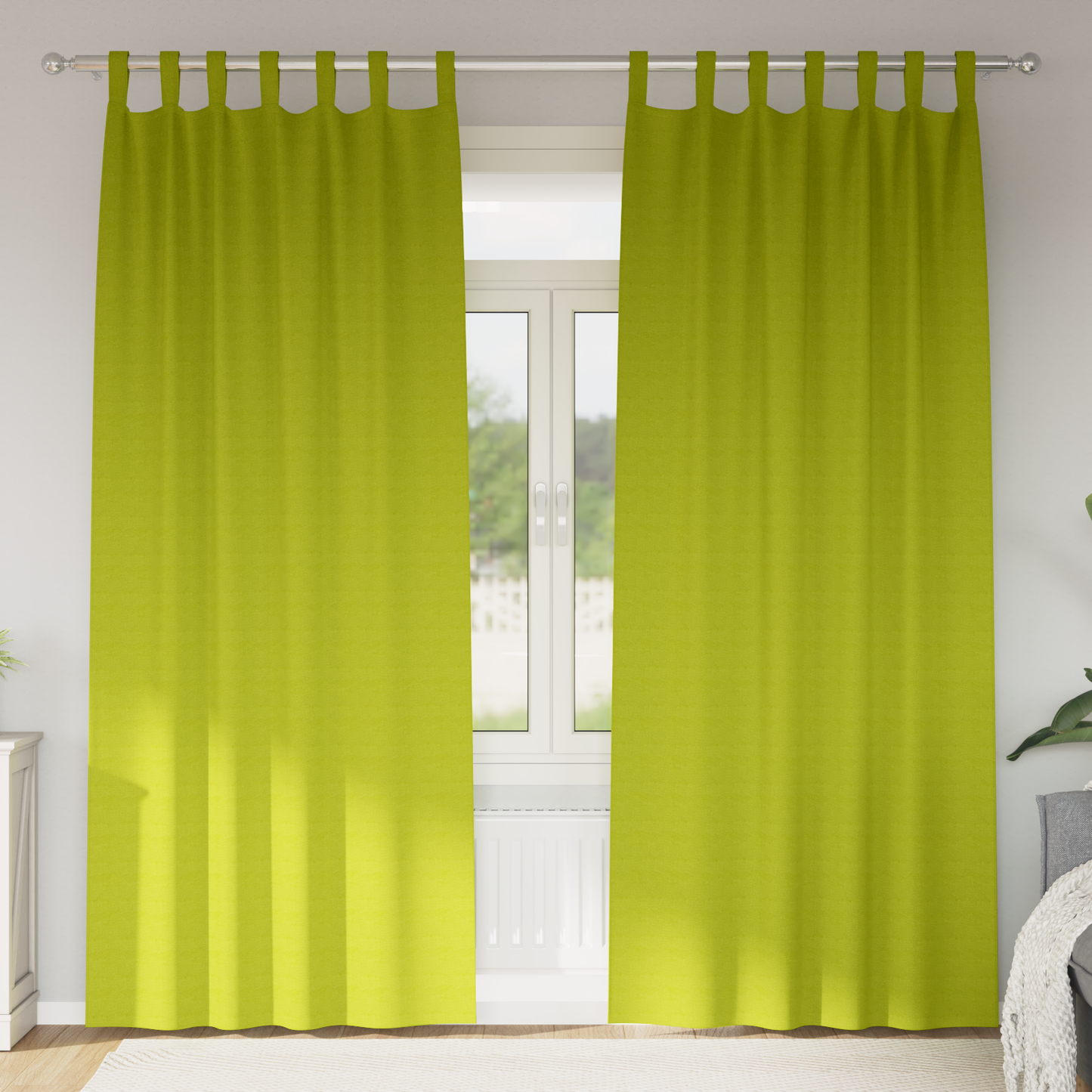 Mørkleggende Gardiner med Ringer 2 pcs grønn 260 x 140 cm