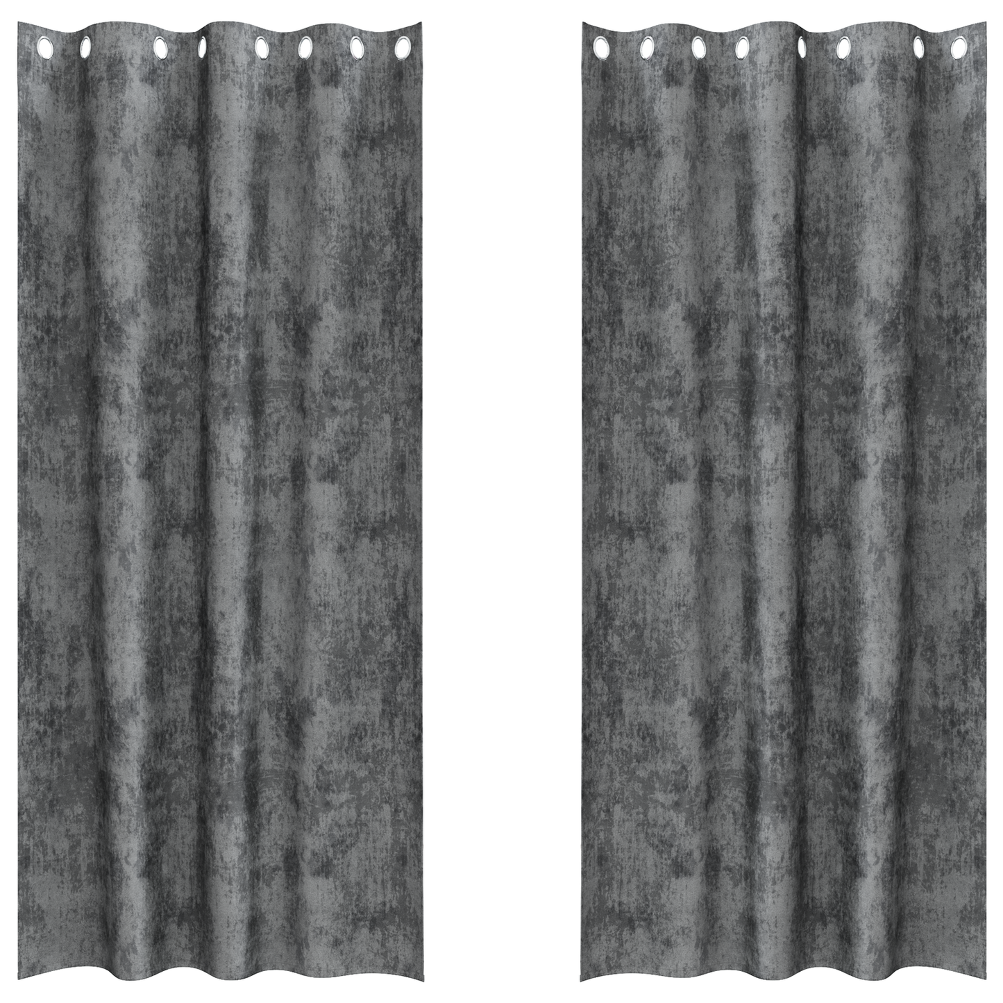 Fløyel Gardiner med gardiner 2 pcs Grå 245 x 140 cm Fløyel