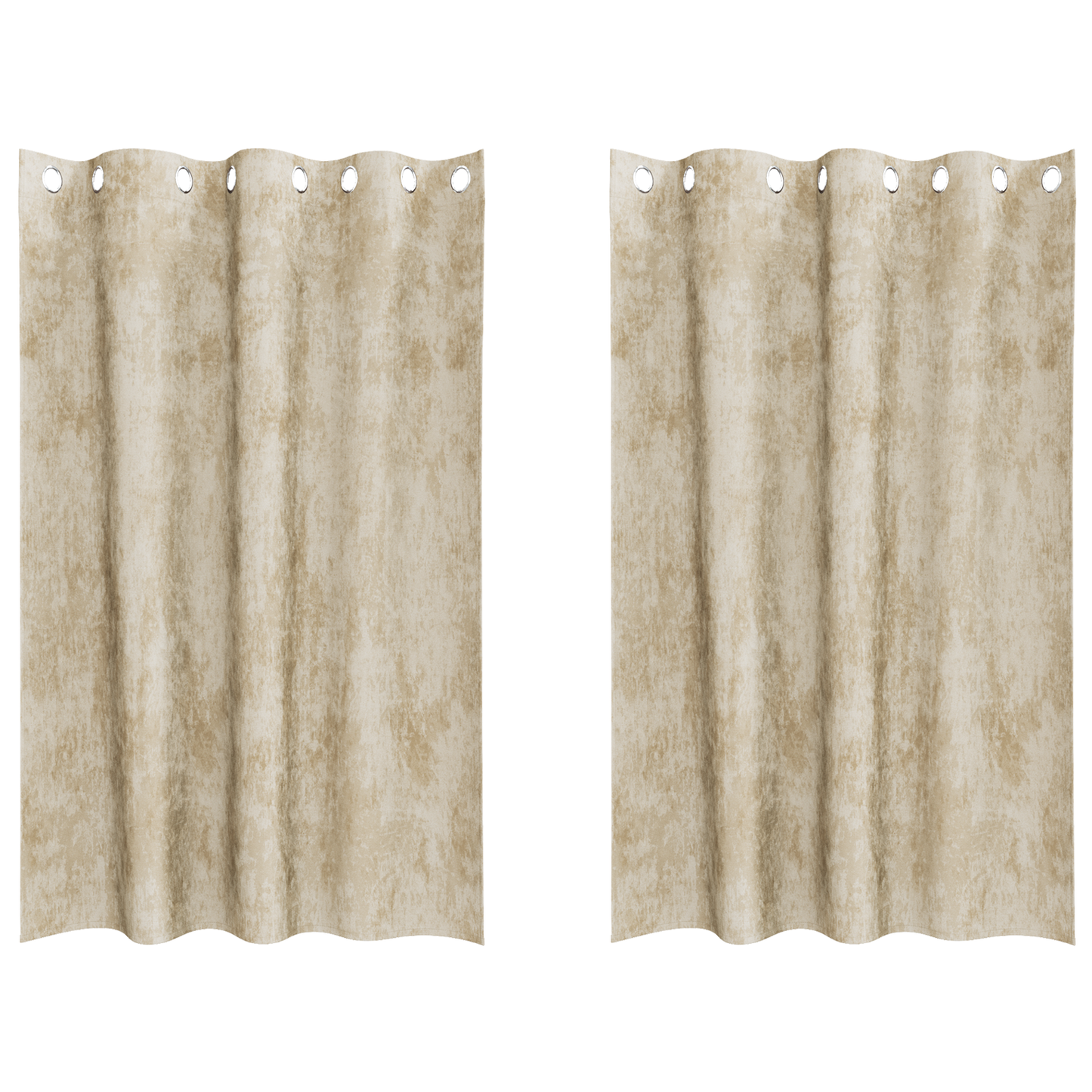 Fløyel Gardiner med gardiner 2 pcs Krem 175 x 140 cm Fløyel