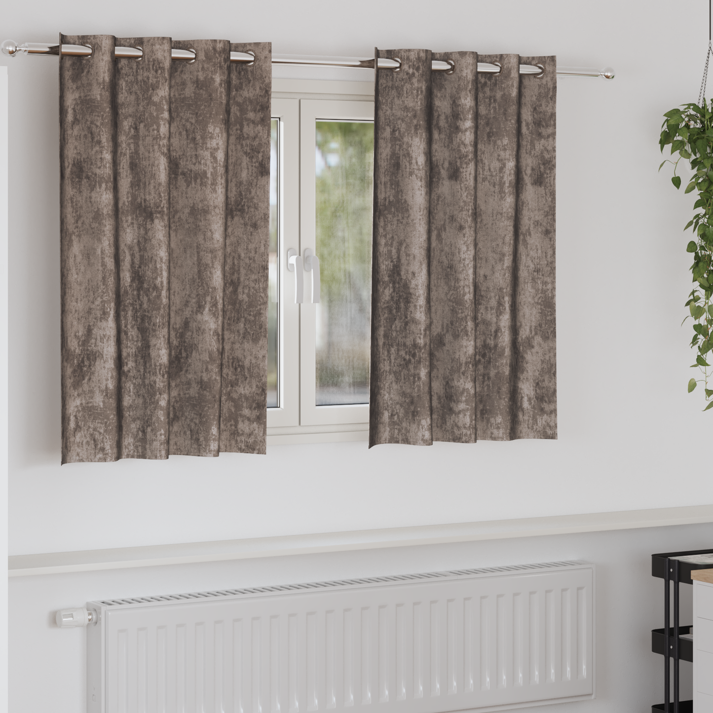 Fløyel Gardiner 2 pcs Cappuccino 140 x 140 cm Fløyel