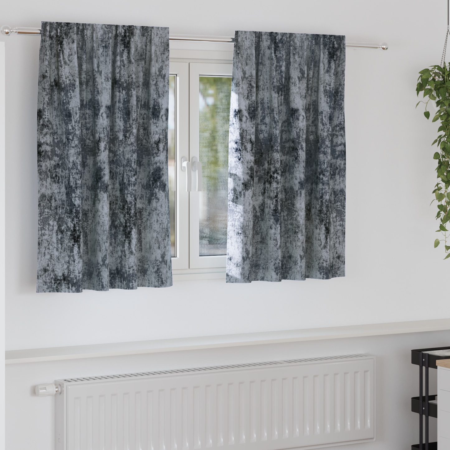 Fløyel Gardiner med gardiner 2 pcs Sølvgrå 140 x 140 cm Fløyel