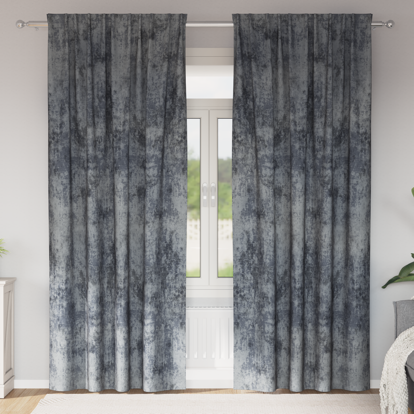 Fløyel Gardiner med gardiner 2 pcs Sølvgrå 225 x 140 cm Fløyel