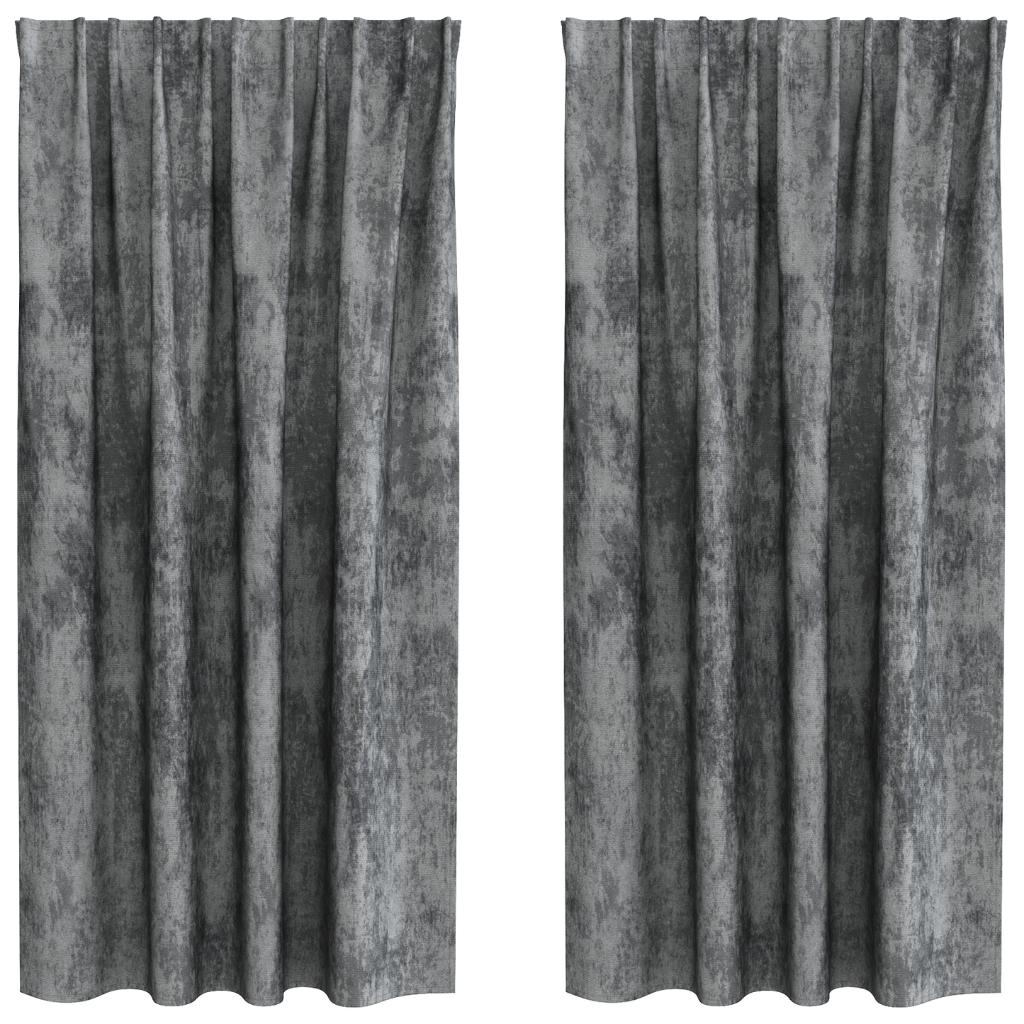 Fløyel Gardiner med gardiner 2 pcs Grå 175 x 140 cm Fløyel