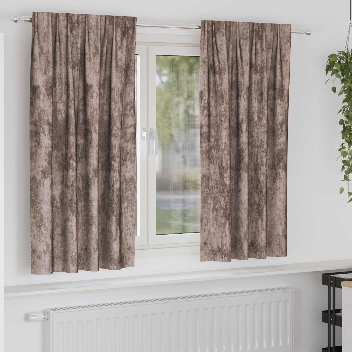 Fløyel Gardiner 2 pcs Cappuccino 175 x 140 cm Fløyel