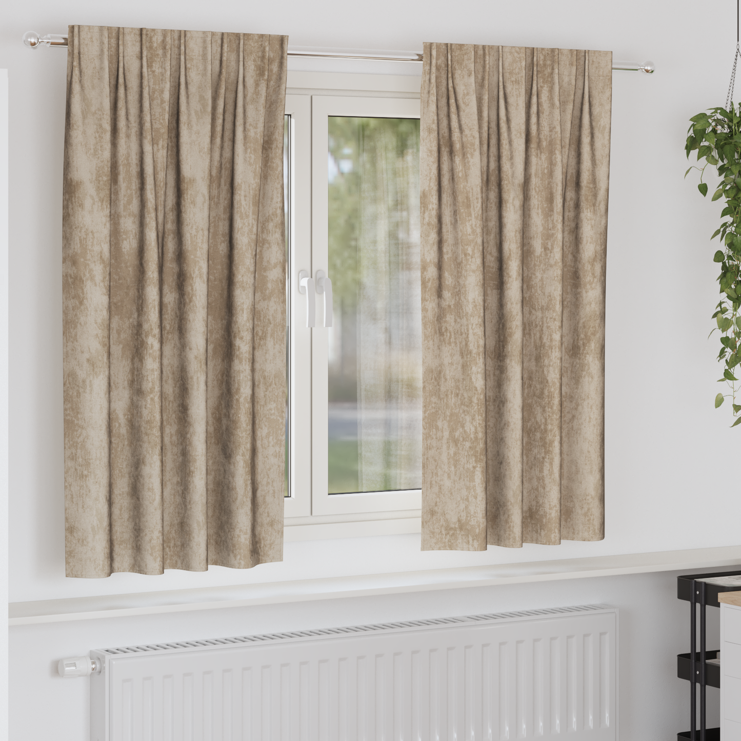 Fløyel Gardiner 2 pcs champagne 175 x 140 cm Fløyel
