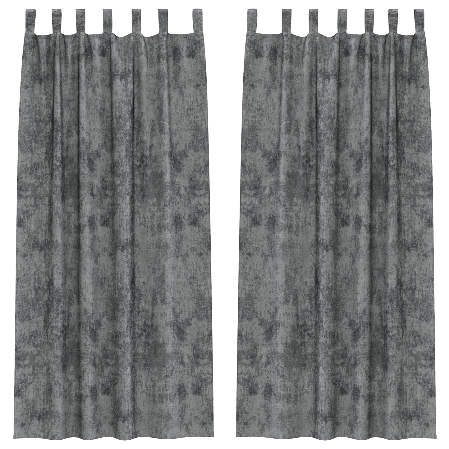 Fløyel Gardiner med gardiner 2 pcs Grå 225 x 140 cm Fløyel