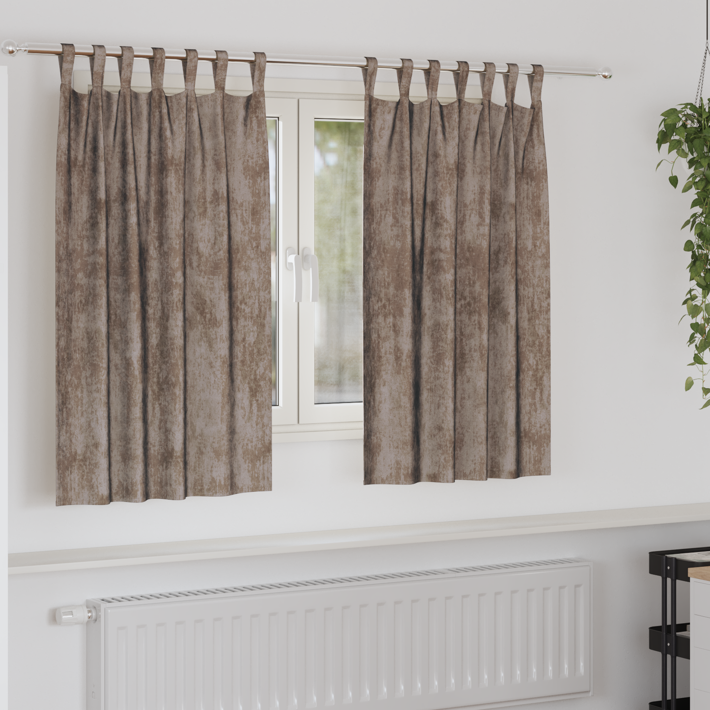 Fløyel Gardiner 2 pcs Cappuccino 140 x 140 cm Fløyel