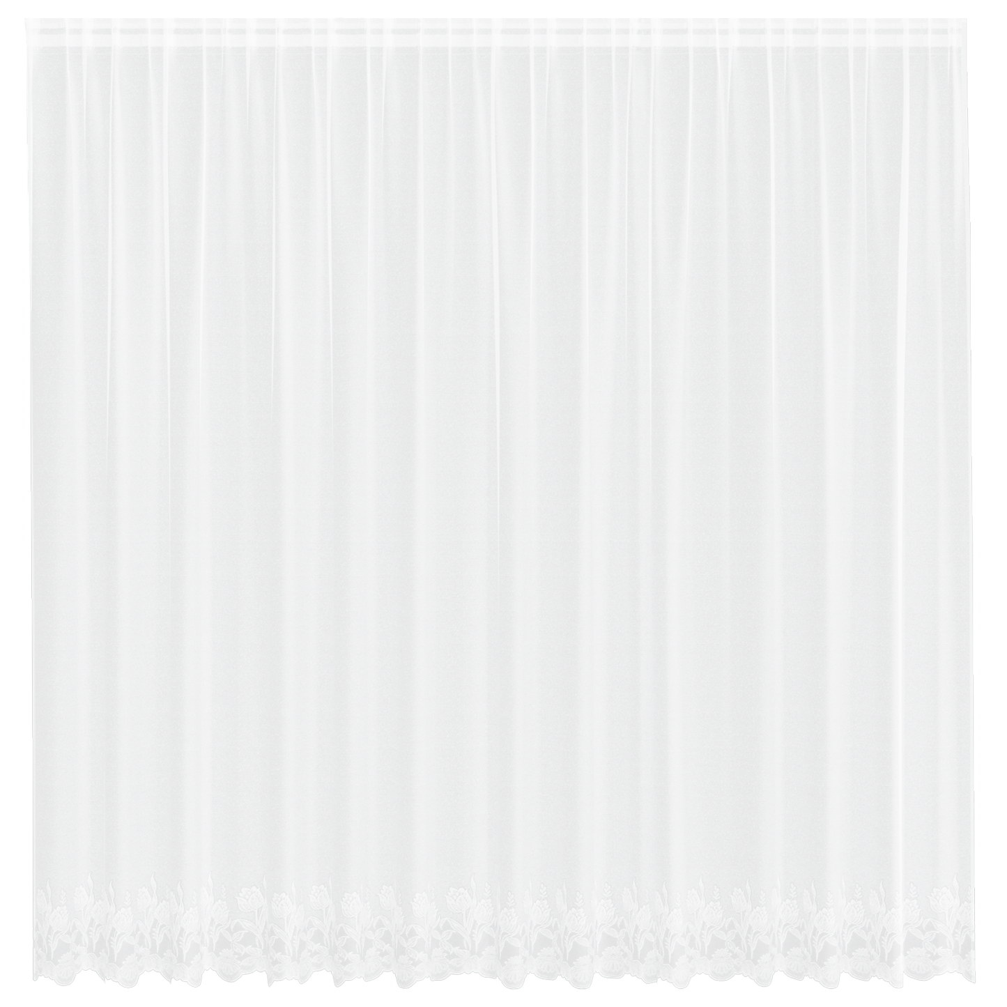 Blondegardin med gardiner Blomster Hvit 245 x 400 cm Polyester