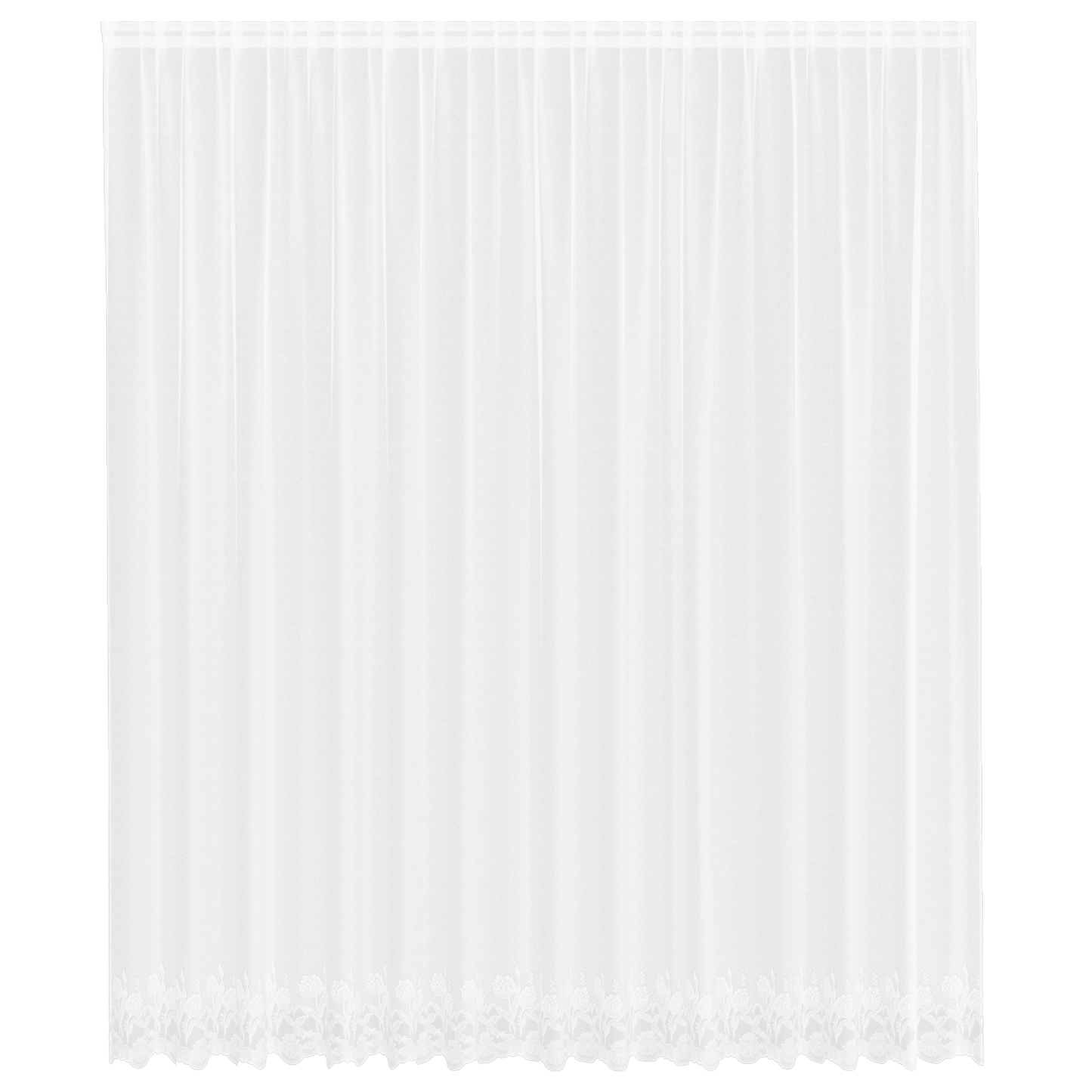 Blondegardin med gardiner Blomster Hvit 260 x 400 cm Polyester