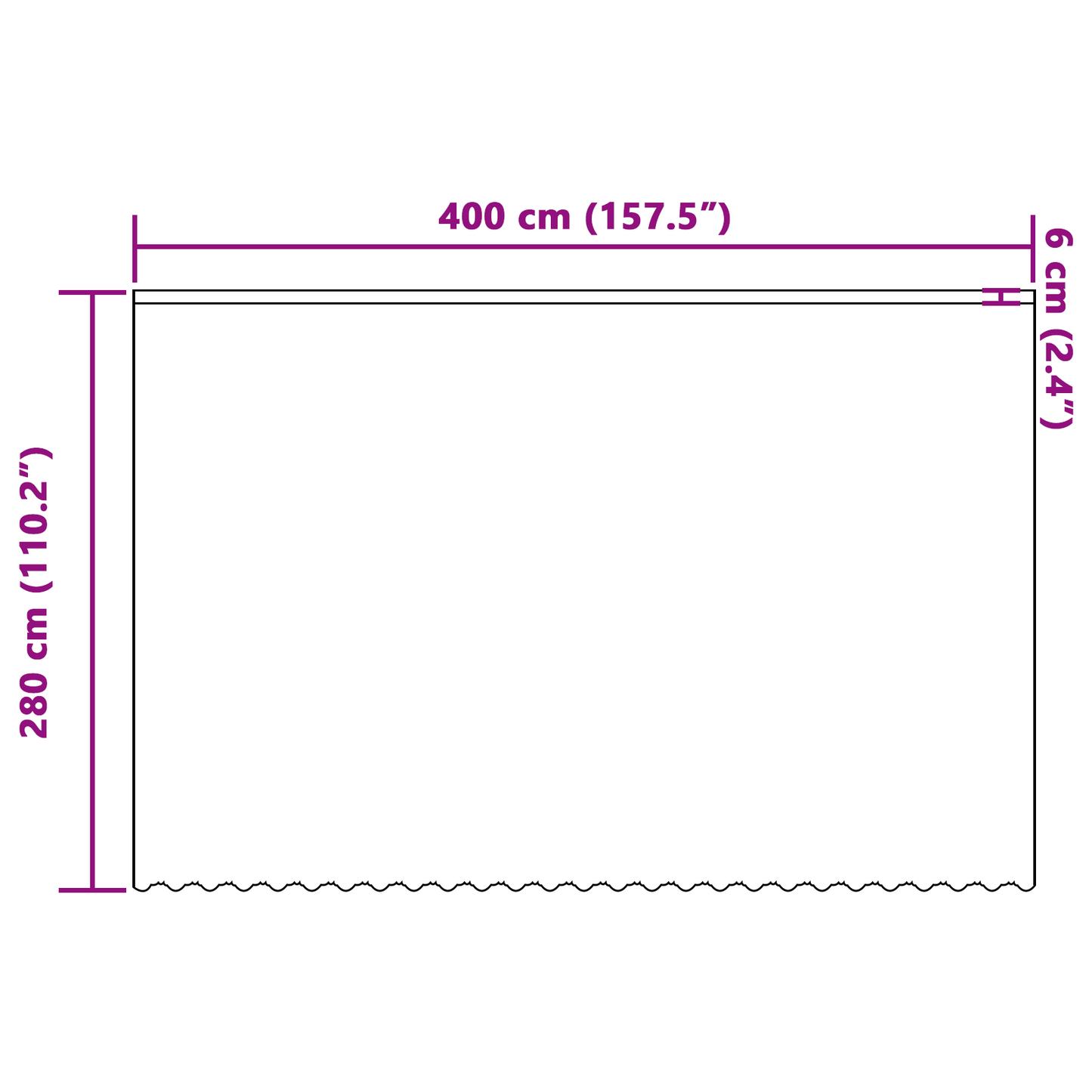 Blondegardin med gardiner Blomster Hvit 280 x 400 cm Polyester