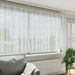Blondegardin med gardiner Blomster Hvit 180 x 500 cm Polyester