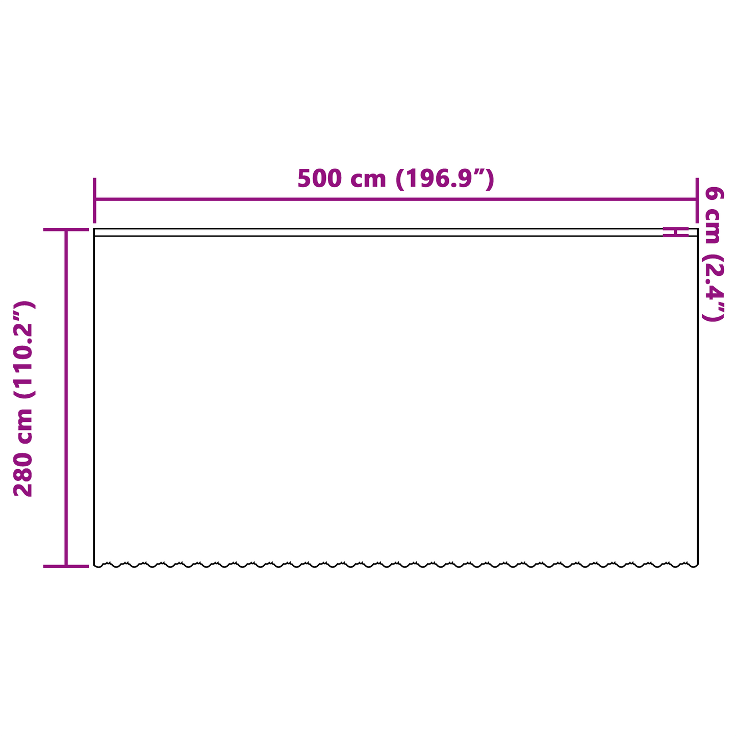 Blondegardin med gardiner Blomster Hvit 280 x 500 cm Polyester