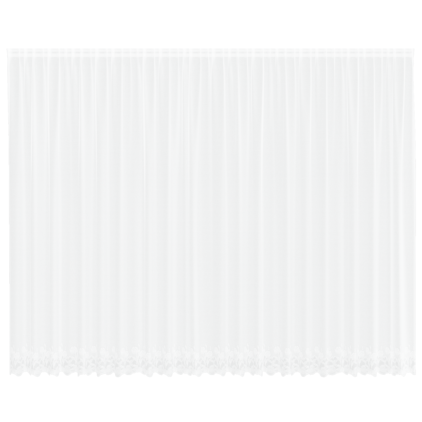 Blondegardin med gardiner Blomster Hvit 260 x 600 cm Polyester