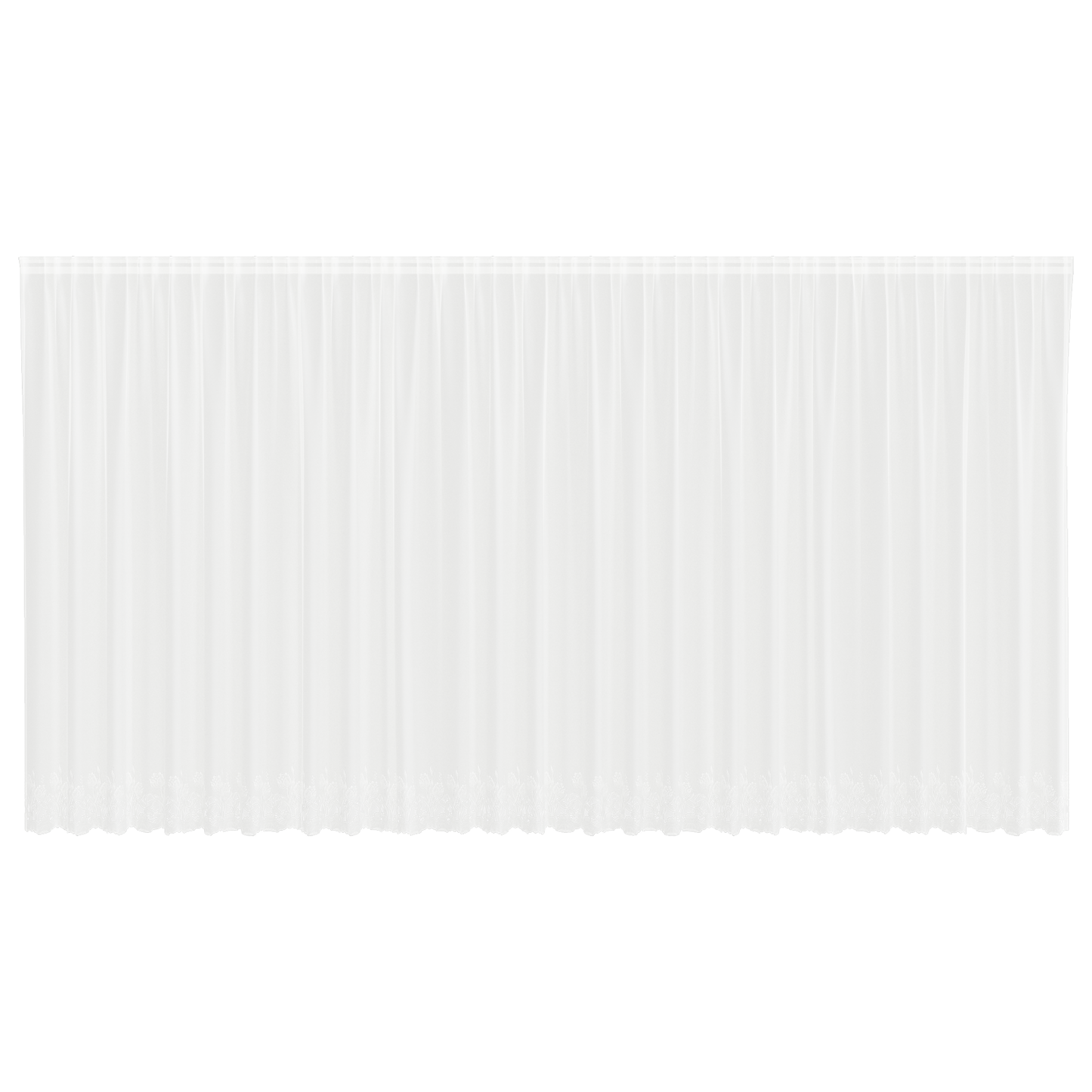 Blondegardin med gardiner Blomster Hvit 240x750cm Polyester