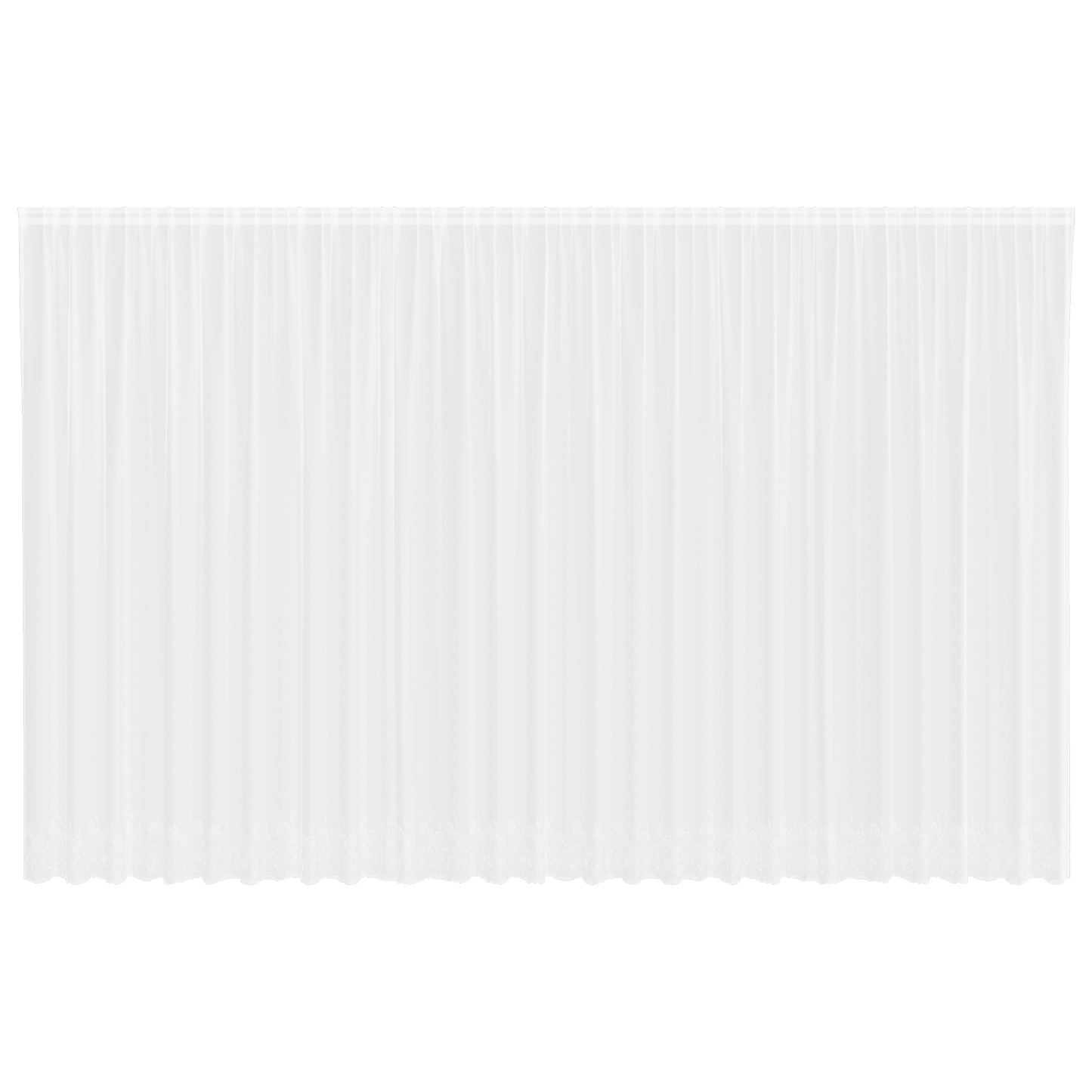 Blondegardin med gardiner Blomster Hvit 280 x 750 cm Polyester