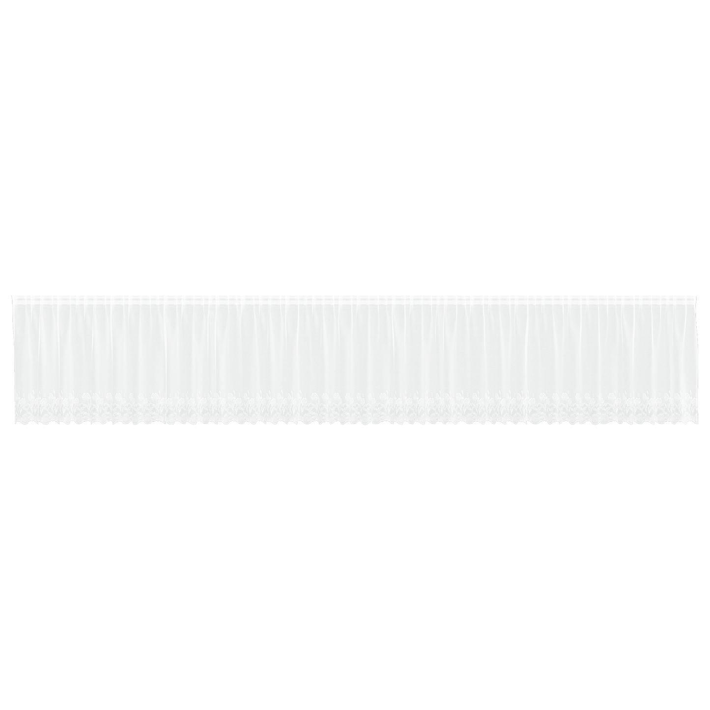 Blondegardin med gardiner Blomster Hvit 100x900cm Polyester