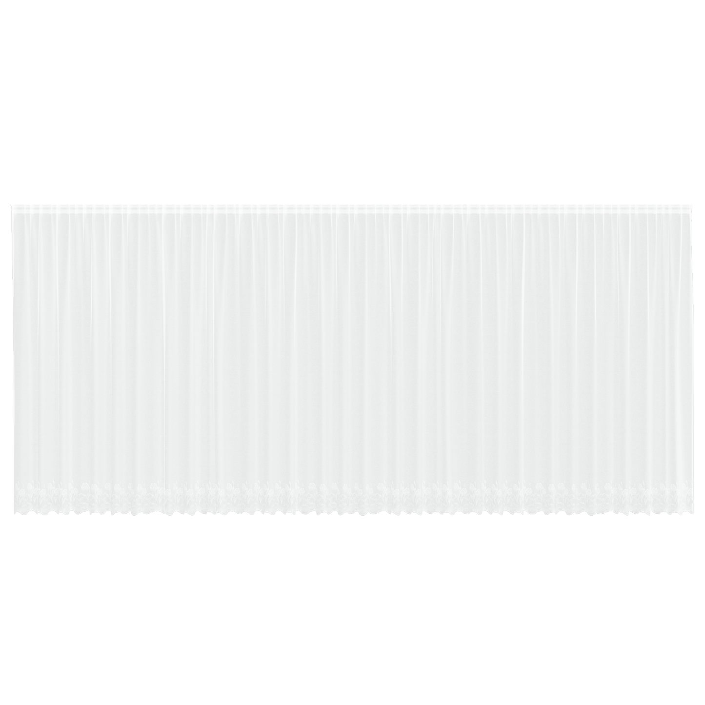 Blondegardin med gardiner Blomster Hvit 220 x 900 cm Polyester
