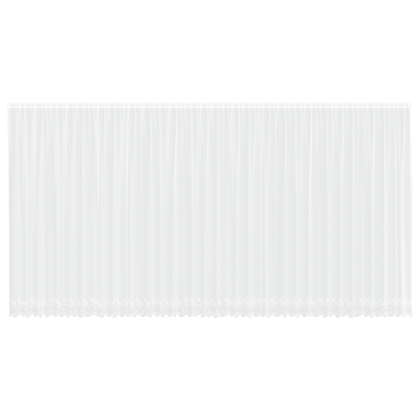 Blondegardin med gardiner Blomster Hvit 280 x 900 cm Polyester