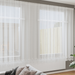 Blondegardin med gardiner Blomster Hvit 245 x 1200 cm Polyester