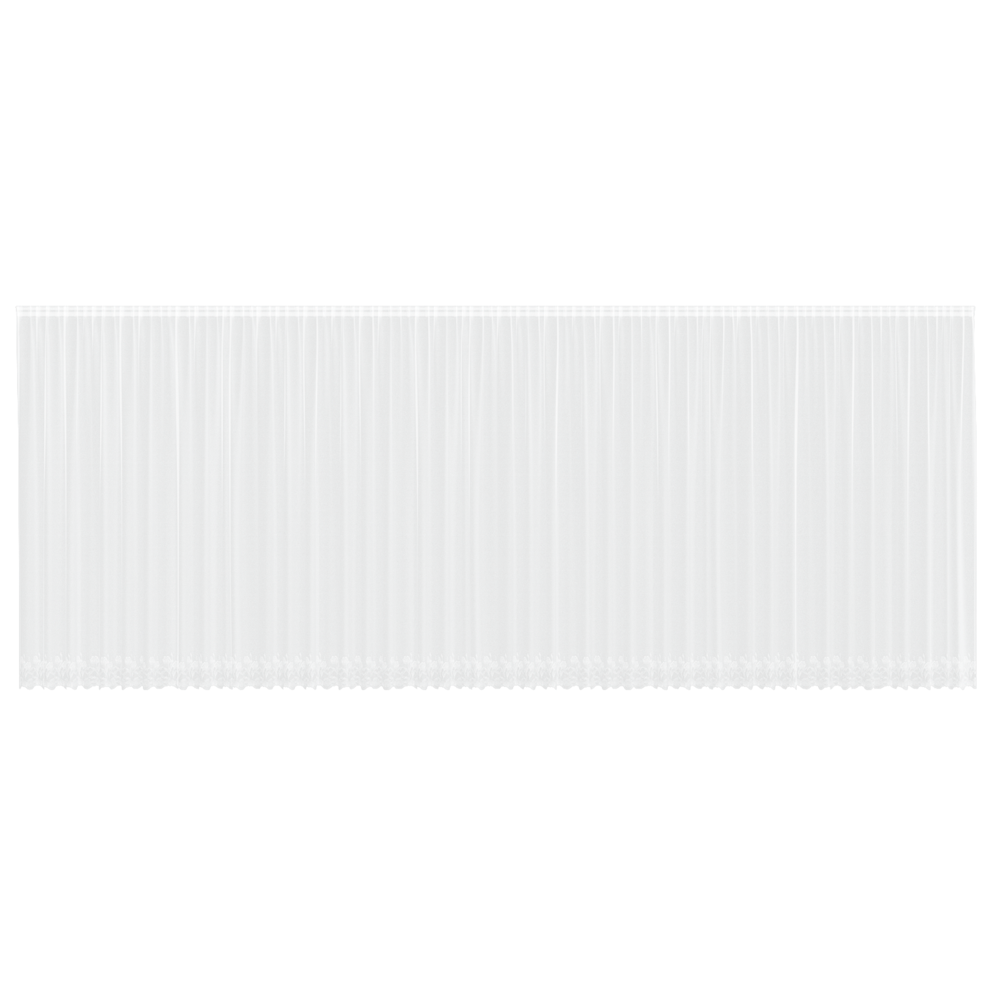 Blondegardin med gardiner Blomster Hvit 280x1200cm Polyester
