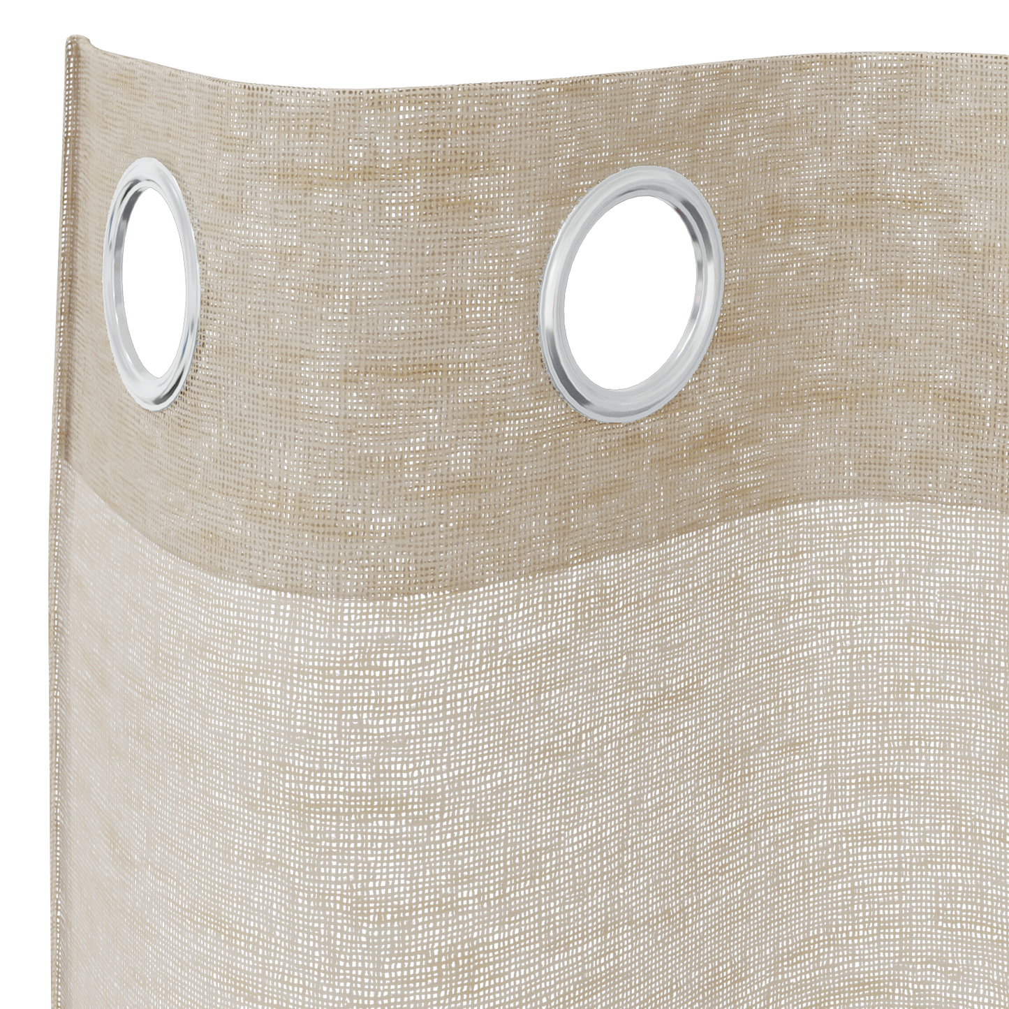 Voile Gardin med gardiner 2 pcs sand 140 x 140 cm Polyester