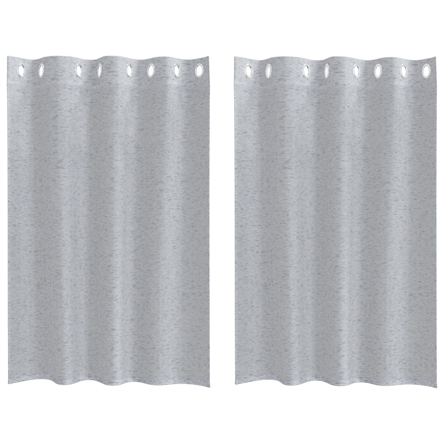 Voile Gardin med gardiner 2 pcs Mørkegrå 140 x 140 cm Polyester