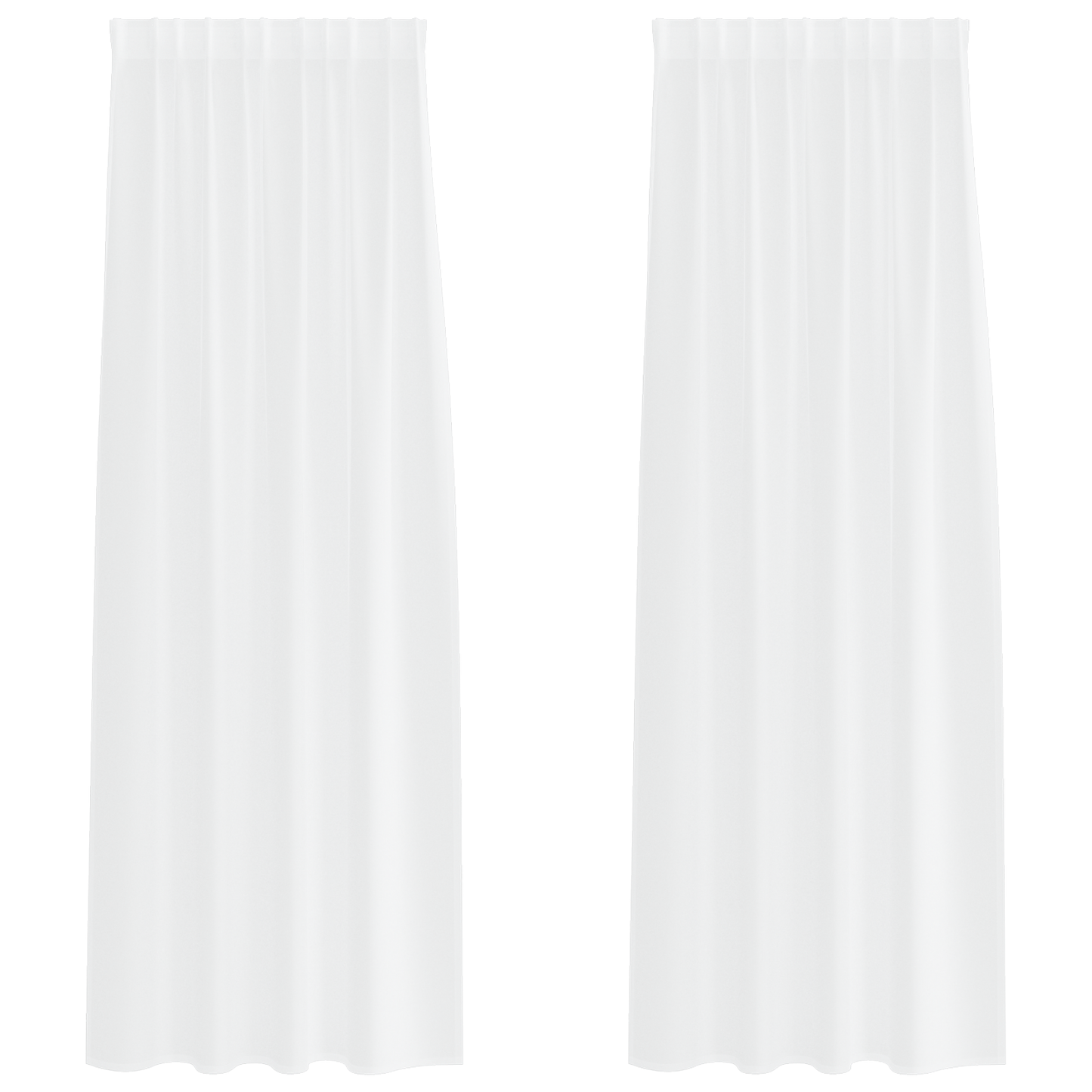 Voile Gardin med gardiner 2 pcs Hvit 245 x 140 cm Polyester