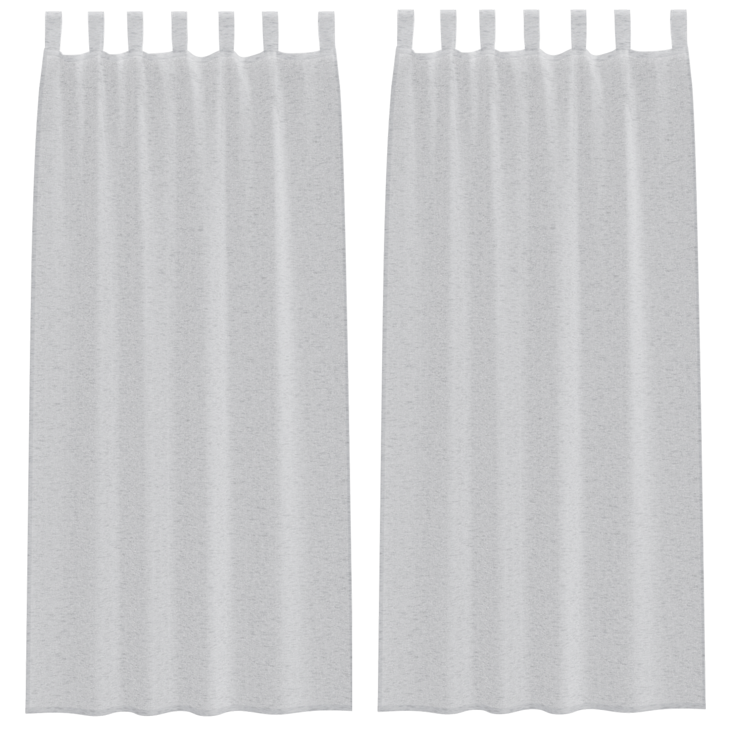 Voile Gardin med gardiner 2 pcs Lysegrå 260 x 140 cm Polyester