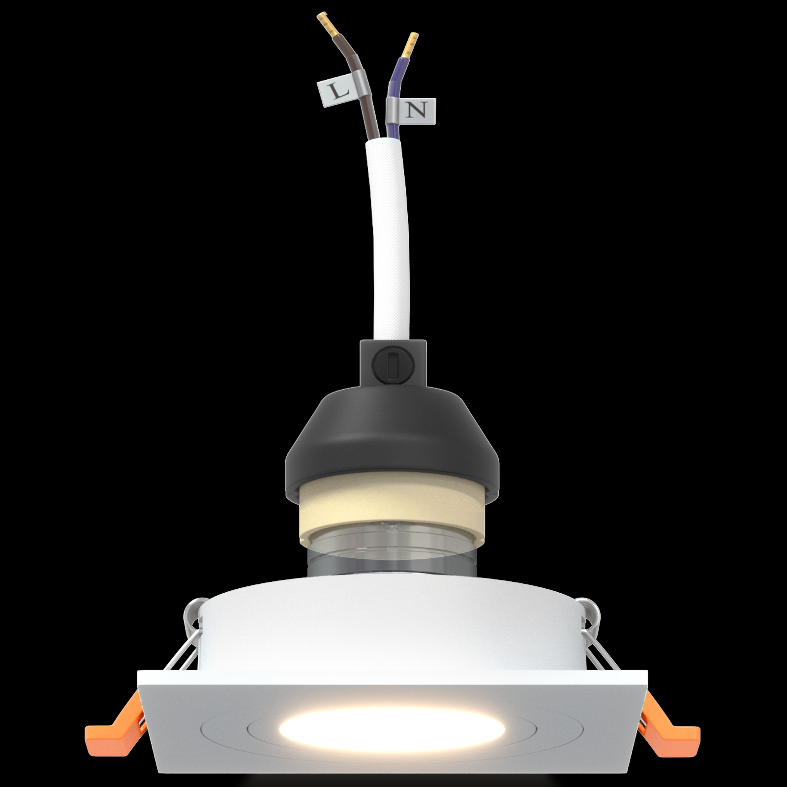 Spotlights med søkelys 6 pcs Hvit 9 x 9 x cm Aluminium