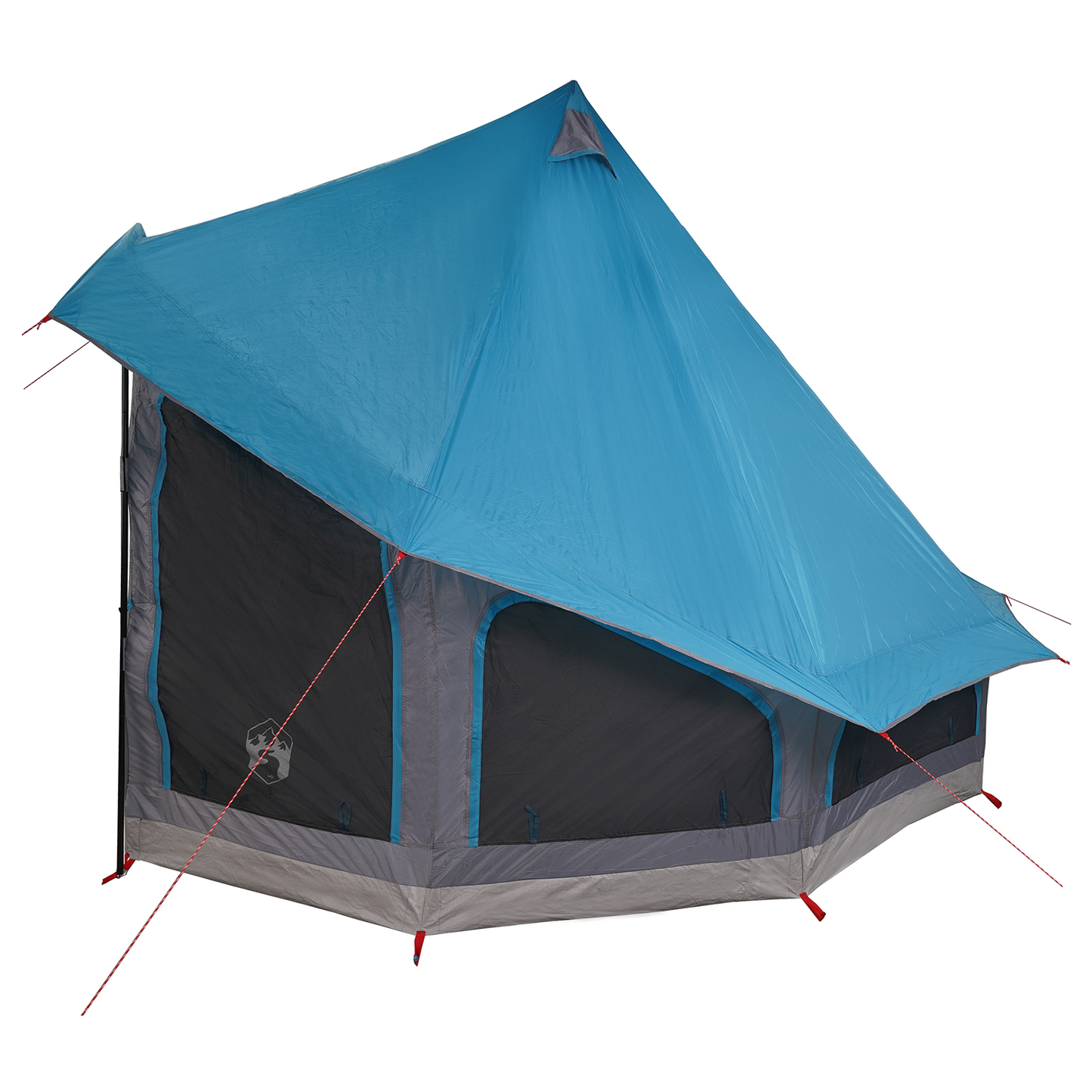 Tipi telt med tak med lagring Blå 404 x 370 x 270 cm taft