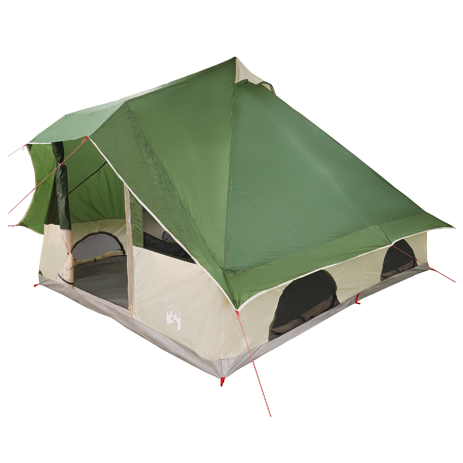 Familie Tipi Telt Folding Grønn og Brun 358 x 296 x 258 cm