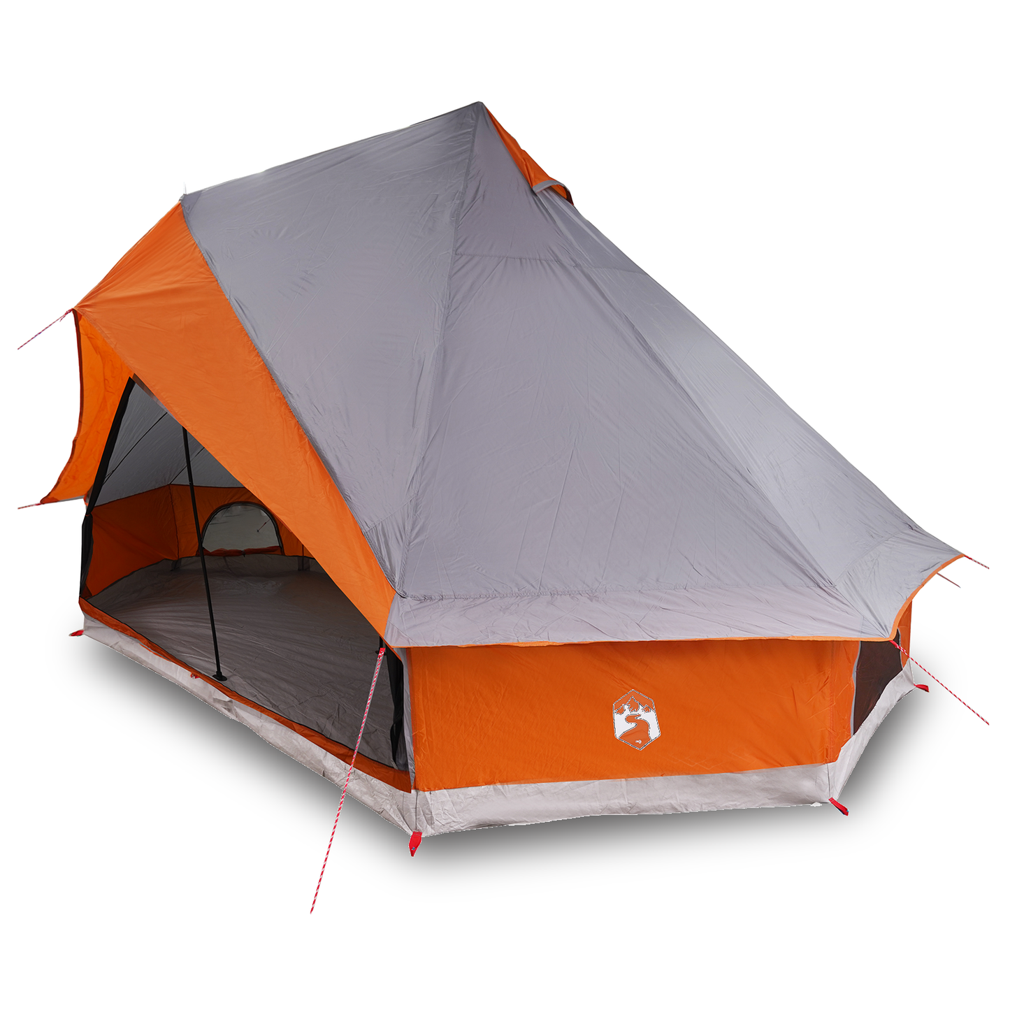 Tipi telt med tak Grå og Oransje 400 x 346 x 250 cm taft