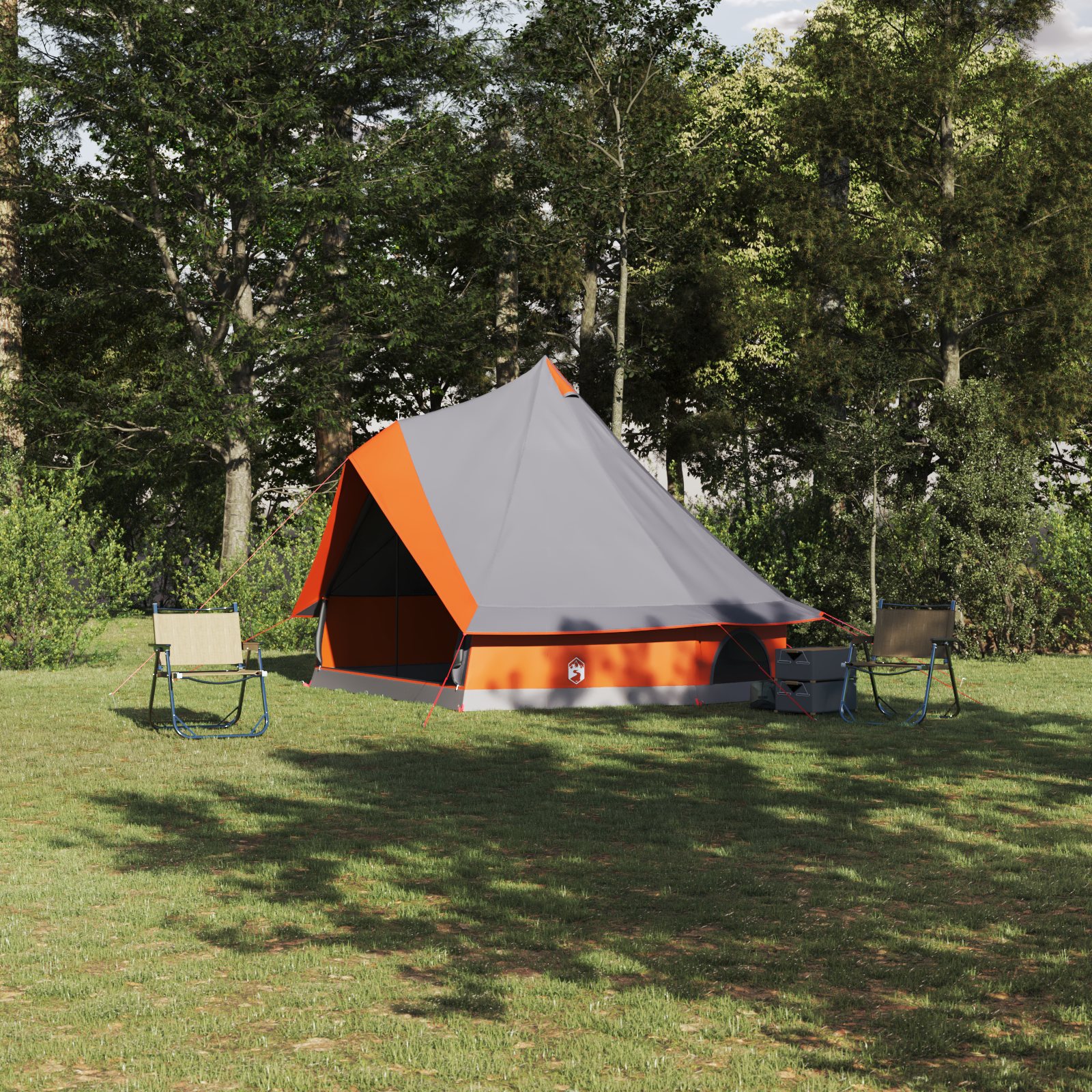 Familie Tipi Telt med tak Grå, Orange 400 x 346 x 250 cm