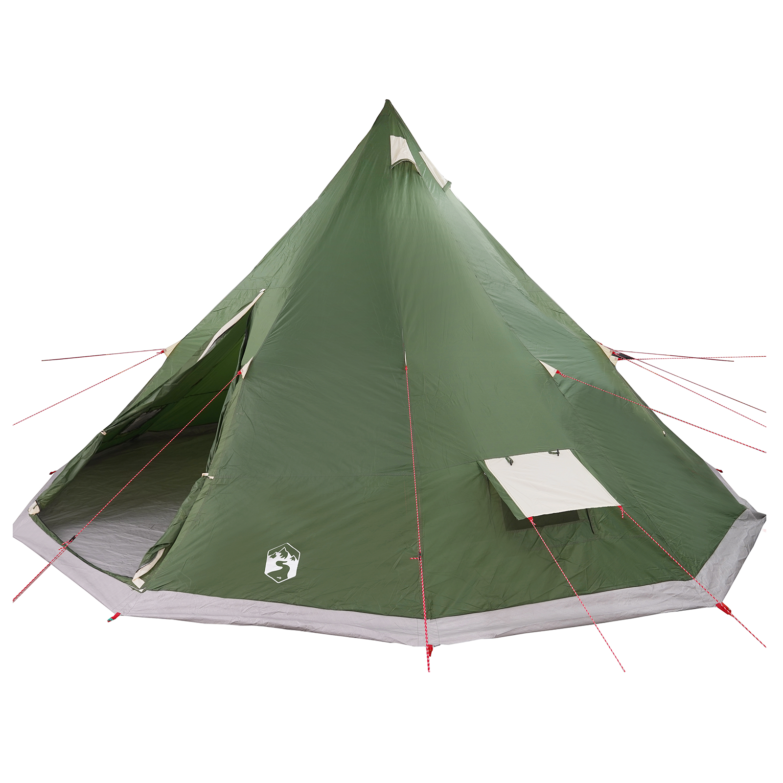 Familie Tipi Telt med tak grønn 560 x 560 x 300 cm