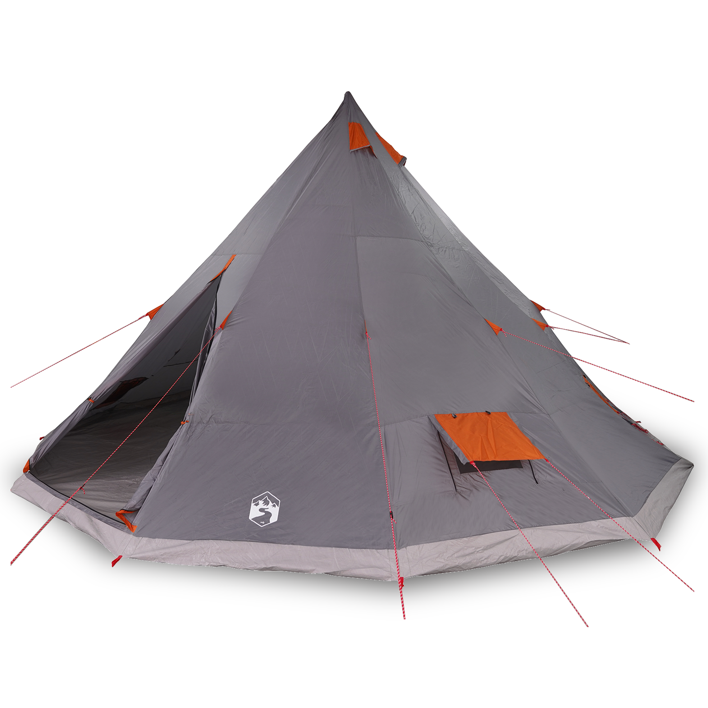 Tipi telt med tak Grå og Oransje 560 x 560 x 300 cm taft